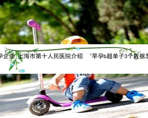 上海专业代孕企业 上海市第十人民医院介绍 ‘早孕b超单子3个数据怎么看男女’